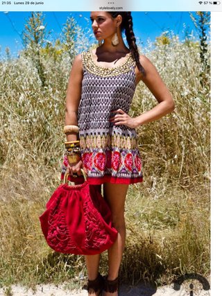 Vestido Boho Étnico Corto Talla XS