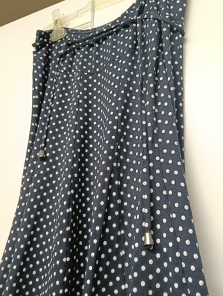 Falda Midi Lunares Azul Marino Talla L