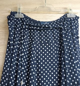 Falda Midi Lunares Azul Marino Talla L