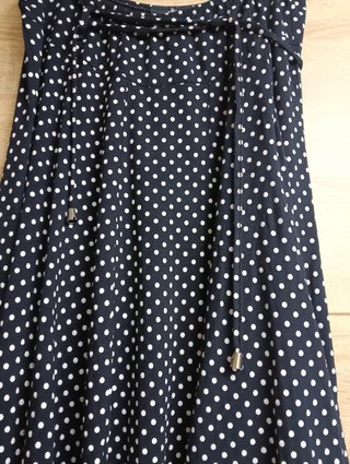 Falda Midi Lunares Azul Marino Talla L