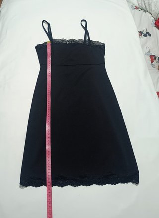 Vestido Negro Bershka Lencero Encaje – Talla S
