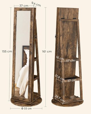 Organizzatore Girevole per Gioielli Marrone Vintage