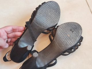 Sandalias tacón negras talla 36