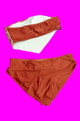 Costume da bagno due pezzi bandana marrone XXL