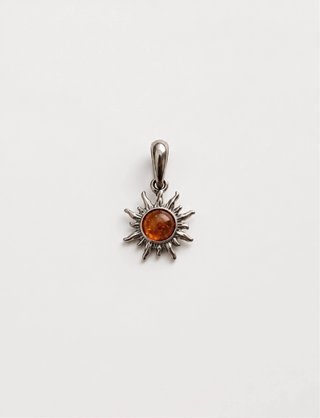 Colgante Sol Ámbar Vintage Boho Joyería