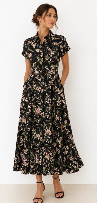 Vestido largo estampado floral Julia Style