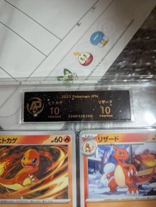 Carte Pokémon Charmander e Charizard JPN grad 10