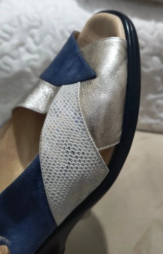 Sandalias Ramis Azul/Plata Talla 40