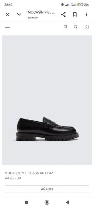 Mocasines de piel Zara negros
