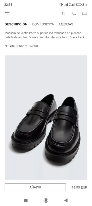 Mocasines de piel Zara negros