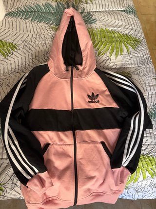 Chaqueta Adidas Rosa y Negra Cremallera