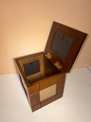 Portafotos madera cubo con álbumes