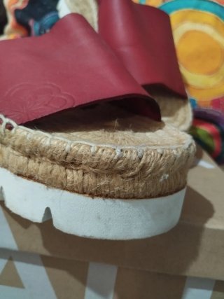 Sandalias planas piel rojas talla 37