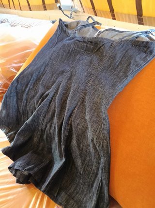 Mono corto efecto denim estilo corsé