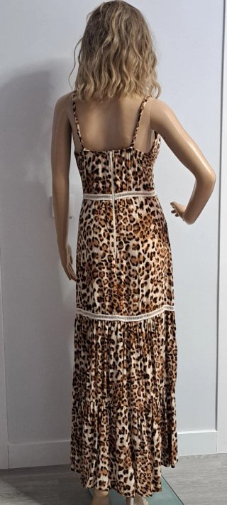Vestido largo estampado animal print