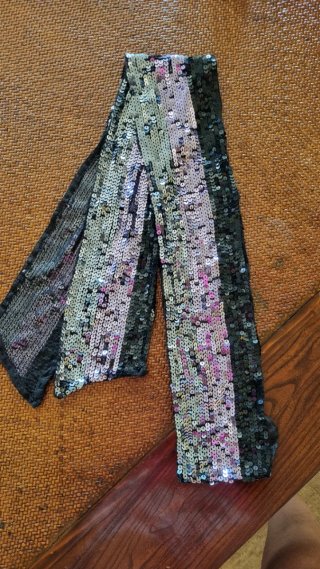 Sciarpa paillettes nero/grigio