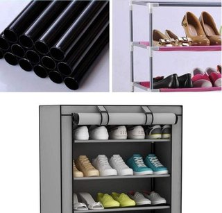 Scarpiera Organizzatore Tessuto Grigio