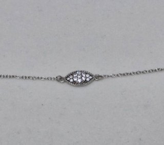 Pulsera Plata 925 Ley Ojo Circonitas 19cm