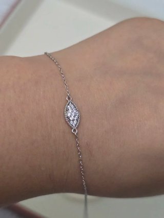 Pulsera Plata 925 Ley Ojo Circonitas 19cm