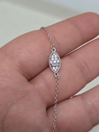 Pulsera Plata 925 Ley Ojo Circonitas 19cm