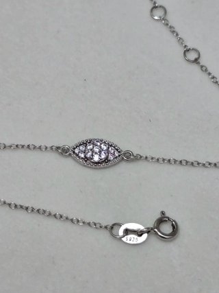 Pulsera Plata 925 Ley Ojo Circonitas 19cm