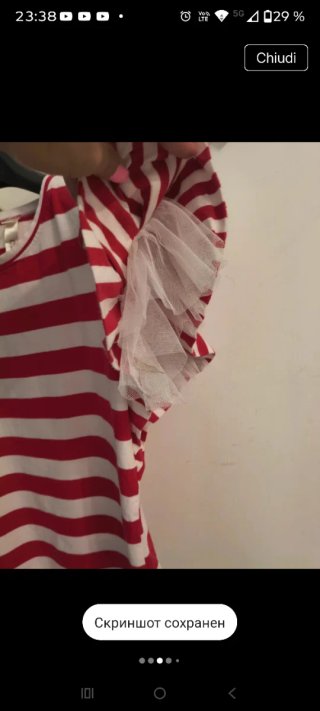 Maglietta C'est Monique a righe rosse e bianche