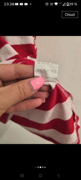 Maglietta C'est Monique a righe rosse e bianche