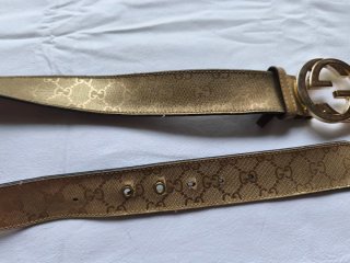 Cinturón Gucci GG Dorado Beige