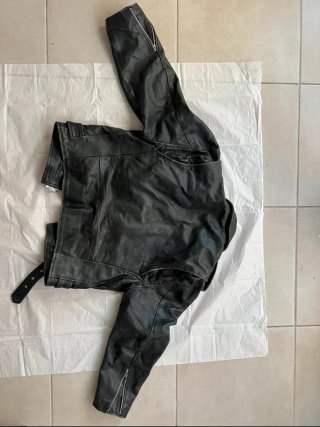 Perfecto heavy rock chupa de cuero auténtico L/M