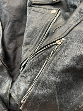 Perfecto heavy rock chupa de cuero auténtico L/M