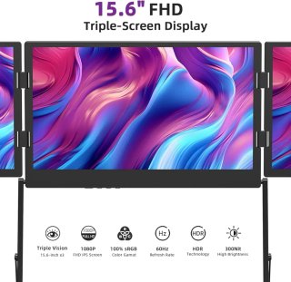 Triplo Monitor 15,6 per Multitasking