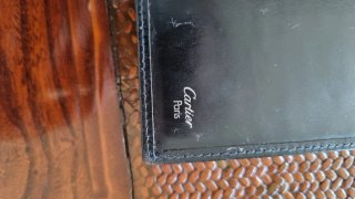 Portafoglio donna pelle nera con logo