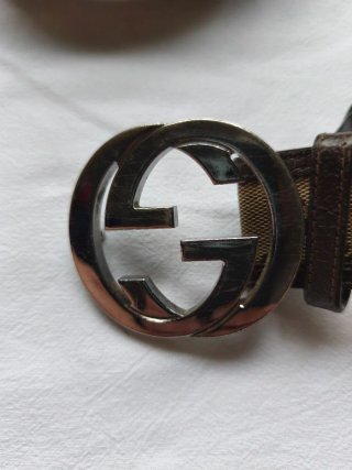 Cinturón Gucci GG Monogram Marrón Beige