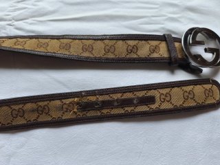 Cinturón Gucci GG Monogram Marrón Beige