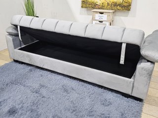Sofá Cama 3 Plazas Gris Plata