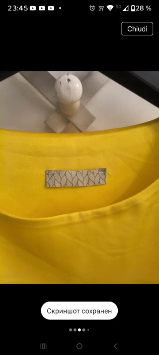 Blusa Sisley Gialla Taglia S/M