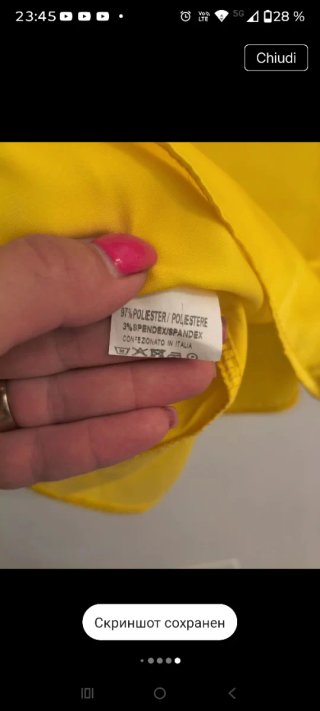 Blusa Sisley Gialla Taglia S/M