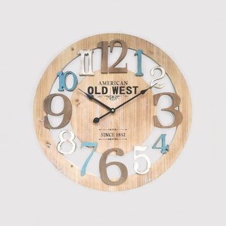 Oxalis - Orologio da parete moderno con numeri azzurri e