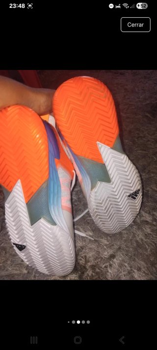 Zapatillas Adidas Padel Naranja y Blanco