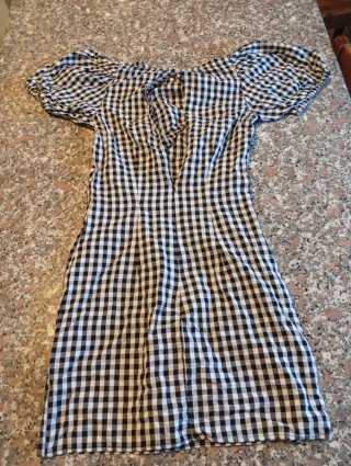 Mango Vestito a quadri nero e bianco