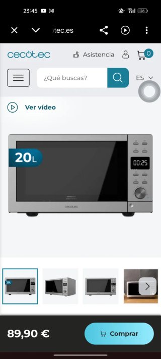 Horno Microondas Cecotec 20L capacidad