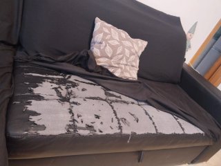 Sofá-cama modular negro
