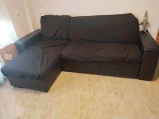 Sofá-cama modular negro
