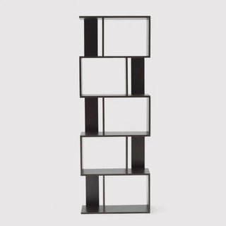 Taro - Libreria moderna a scaffali marrone wengé con 5