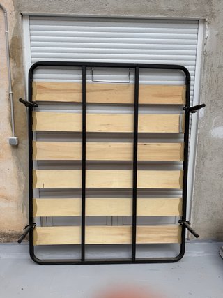 Somier metálico con lamas de madera