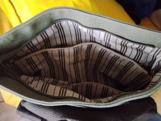 Bolso Mochila Verde y Marrón