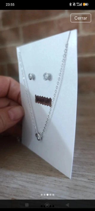 Conjunto Plata Ley Collar y Pendientes