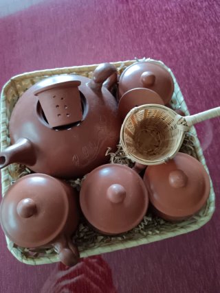 Juego de té de barro