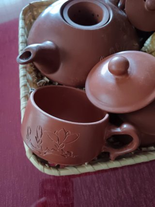 Juego de té de barro