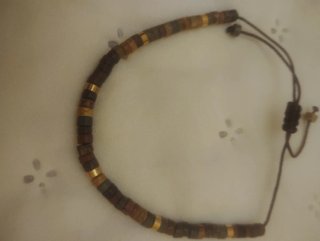 Pulsera Tobillera Marrón y Dorada
